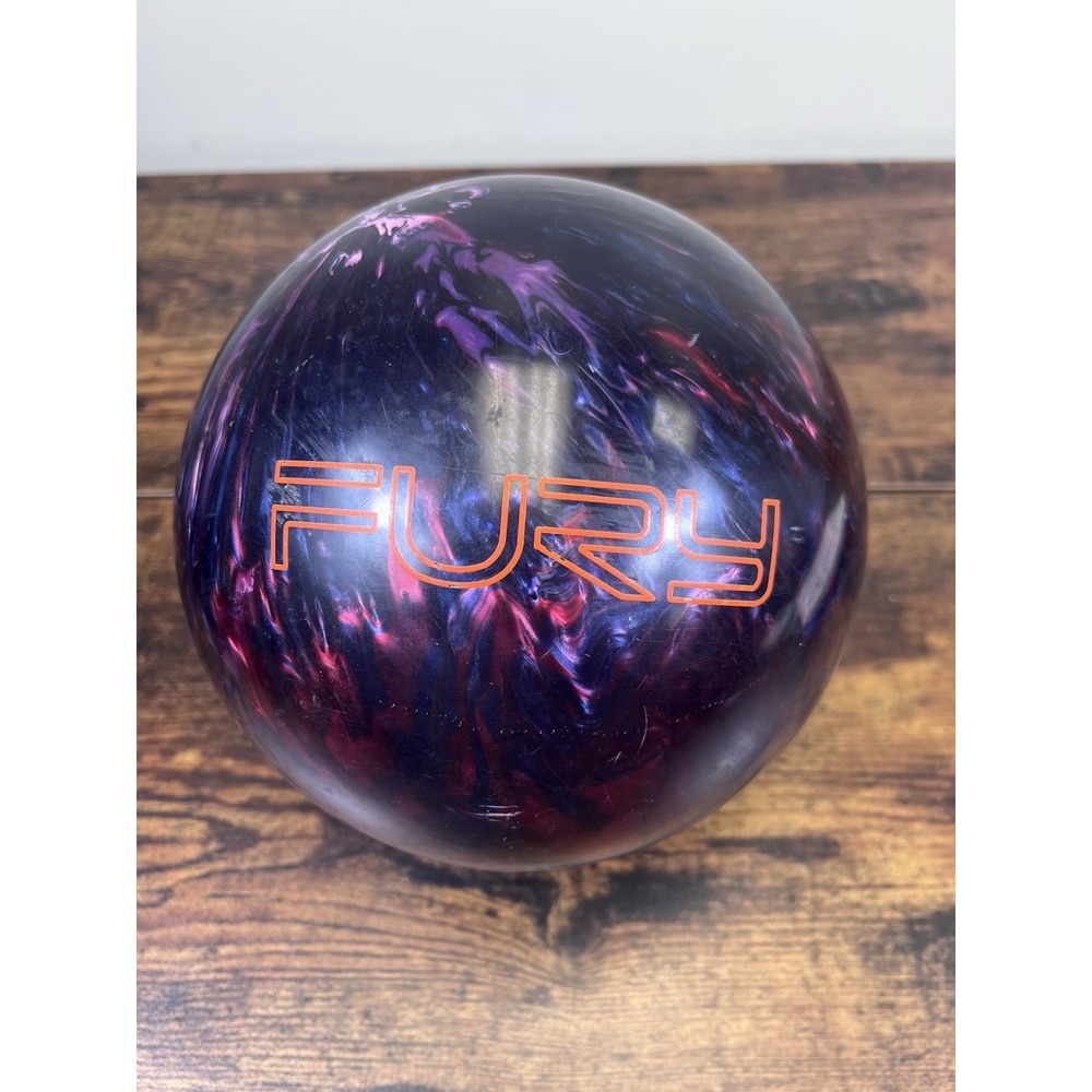 Brunswick Fury Drilled Bowling Ball Red Blue Purple Swirl 14lbs 14oz